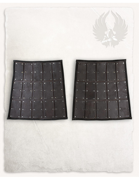 Rullanti laterali in cuoio marrone,...