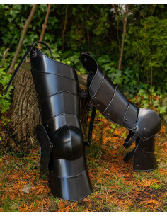 Gambale e ginocchiera medievale modello Markward, acciaio...