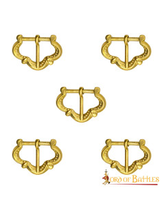 Set di 5 fibbie medievali per cinturini per armature
