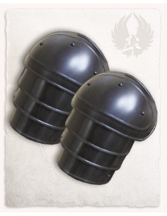 Spallacci medievali in acciaio annerito modello Adam