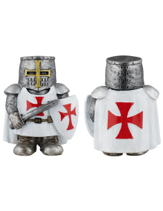 Figura templare in resina con scudo e spada (10 cm.)