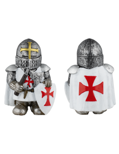 Figura templare in resina con scudo e ascia (10 cm.)