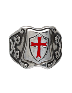 Anello in acciaio Scudo dei Cavalieri Templari 2