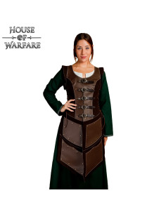 Costume lungo da arciere medievale in pelle marrone