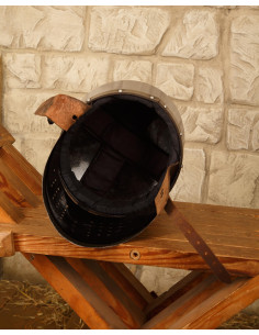 Elmo medievale in acciaio lucido modello Laurino 2