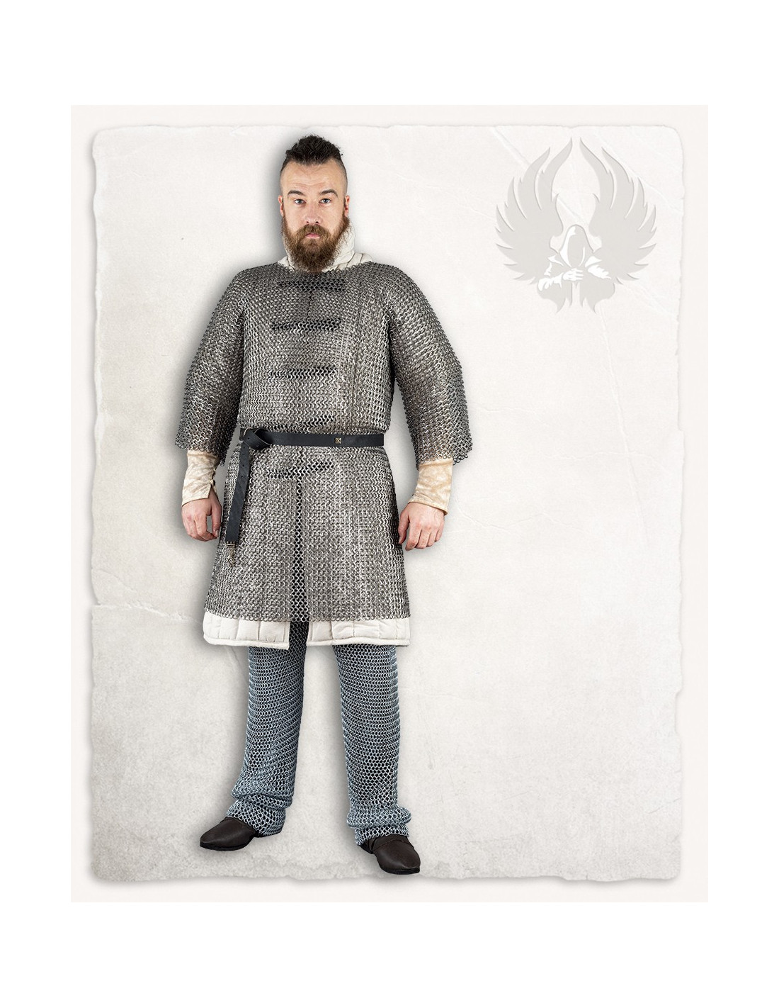 Cotta di maglia medievale modello John, finitura in acciaio lucido ⚔️  Negozio
