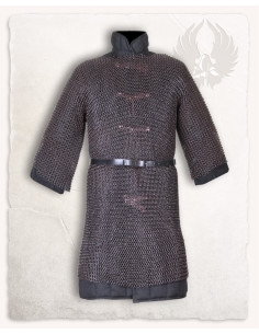 Cotta di maglia medievale modello John, finitura annerita