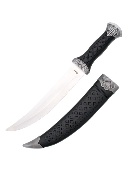 Pugnale arabo curvo con fodero (36,5...