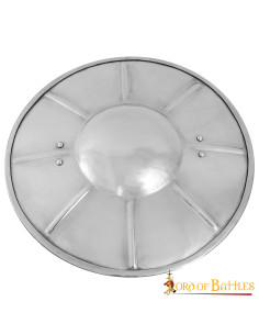 Scudo medievale funzionale in acciaio (30,4 cm.)