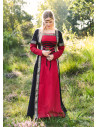 Vestito Medieval Leonor in rosso-nero