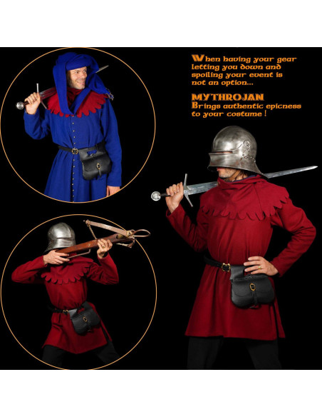 Borsa medievale in pelle nera (21,60...