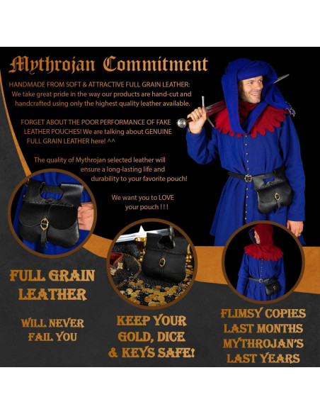 Borsa medievale in pelle nera (21,60...