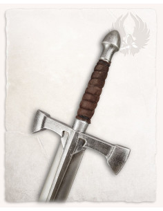 Spada bastarda LARP modello Gareth, finitura acciaio 2