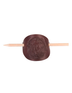 Forcina per capelli vichinga con spilla di legno