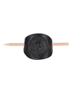 Forcina per capelli vichinga con spilla di legno 2