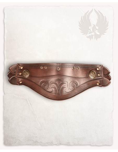 Spalline in pelle marrone con motivo...