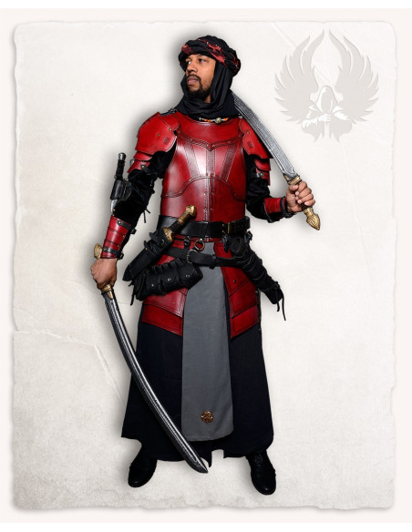 Spalline in pelle rossa modello Mantikor