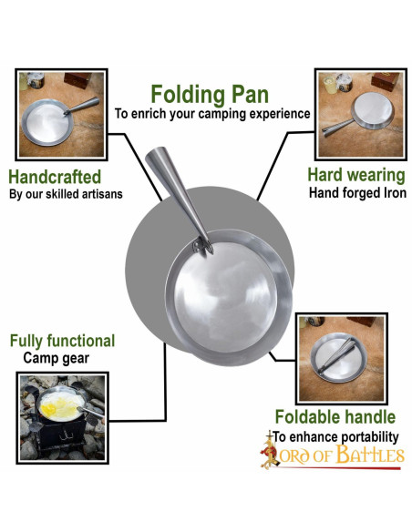 Padella pieghevole in ferro forgiato...