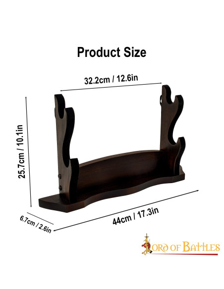 Supporto da tavolo per 2 spade o asce