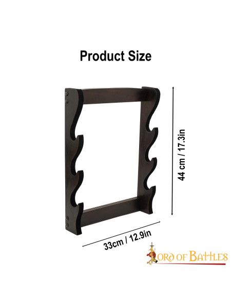 Supporto a parete per 3 spade o asce