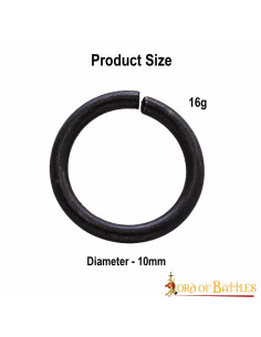 Borsa ad anello in maglia di acciaio nera (10 mm.) 2