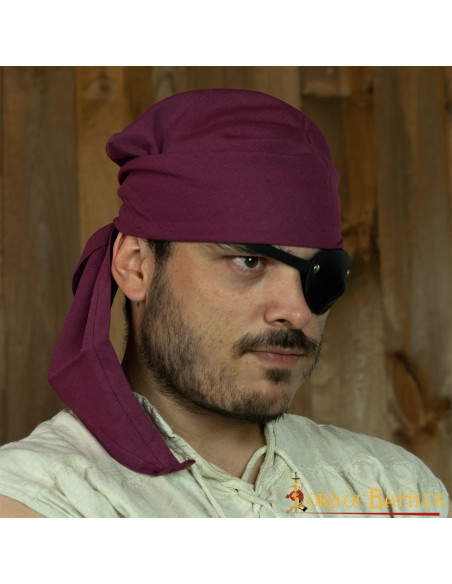 Bandana da pirata in cotone bordeaux