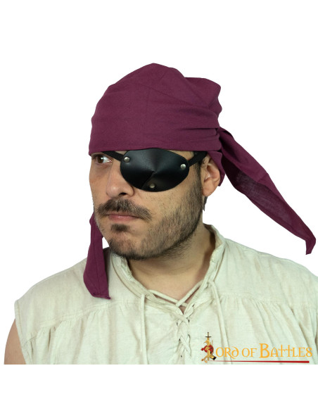 Bandana da pirata in cotone bordeaux