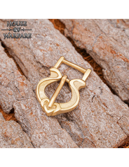 Fibbia medievale in ottone massiccio