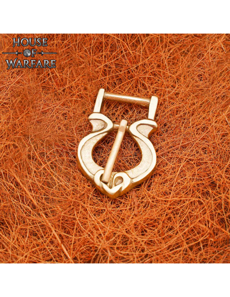 Fibbia medievale in ottone massiccio