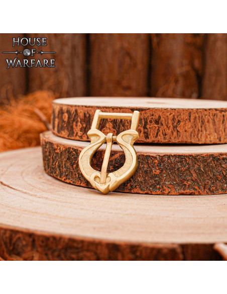 Fibbia medievale in ottone massiccio