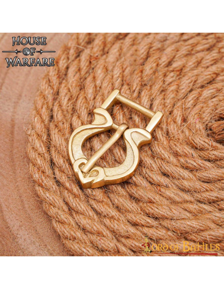 Fibbia medievale in ottone massiccio