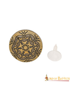 Foglio decorativo in ottone antico, disegno floreale