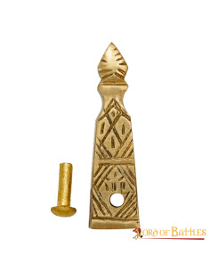 Puntale in ottone per cintura medievale (4,1 cm.)
