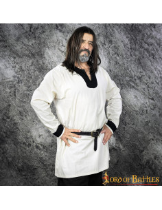 Tunica vichinga modello Sigurd bianco-nera