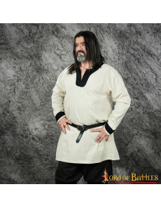 Tunica vichinga modello Sigurd bianco-nera 2