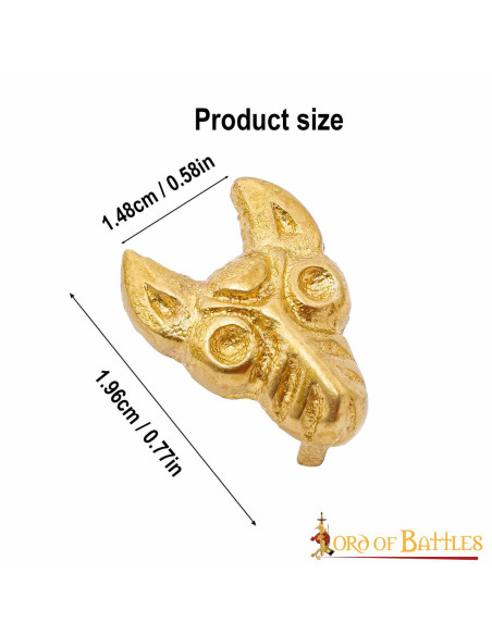 Pacco di 5 decorazioni in ottone lupo...