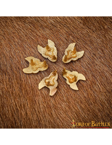 Pacco di 5 decorazioni in ottone lupo...