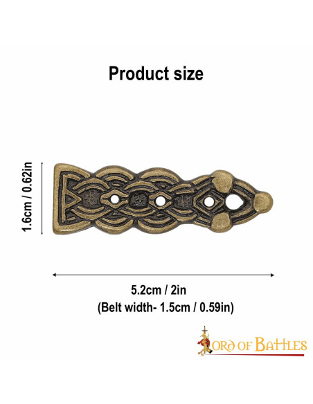 Punta della cintura celtica in ottone...