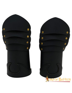 Guanti medievali in pelle ottone rivettati LARP