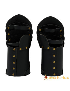 Guanti medievali in pelle ottone rivettati LARP 2