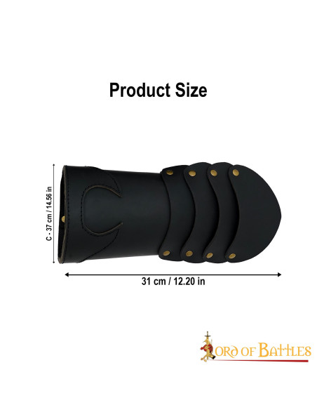 Guanti medievali in pelle ottone...