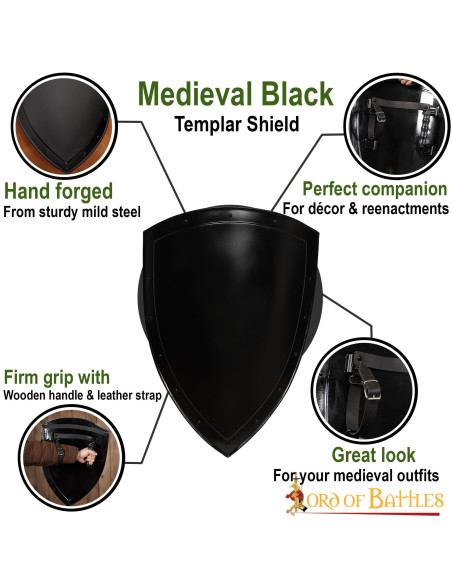 Scudo nero liscio da verniciare (60,9...