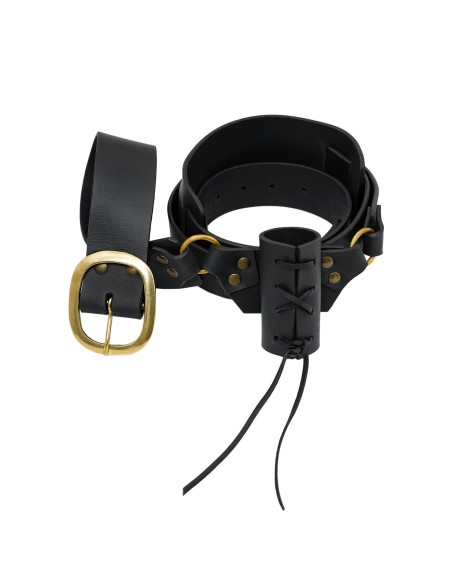 Baldacchino medievale in cuoio con...