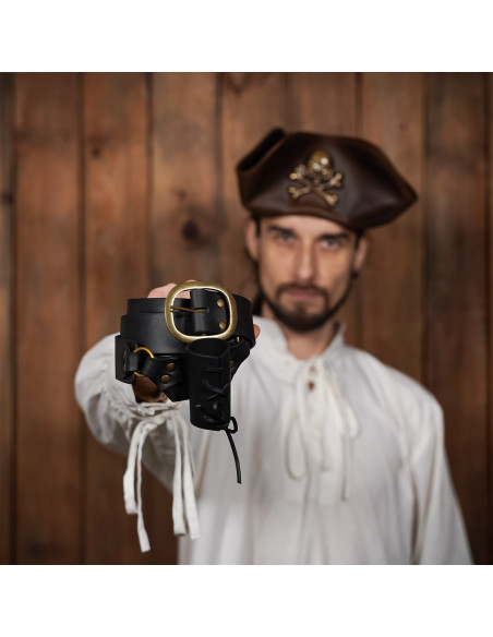 Baldacchino medievale in cuoio con...