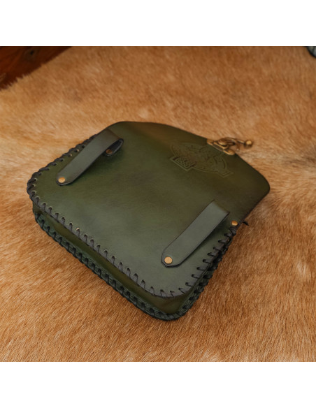 Borsa in pelle con croce celtica in...