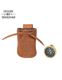 Bussola pirata con custodia in vera pelle (3,5 cm.)