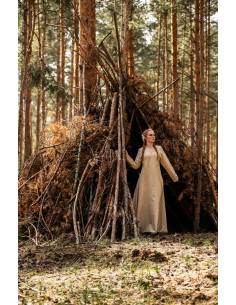 Abito da donna vichingo modello Lina, bianco naturale 2