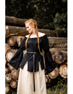 Classica camicetta medievale modello Emma, colore nero