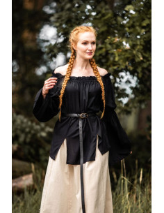 Classica camicetta medievale modello Emma, colore nero 2