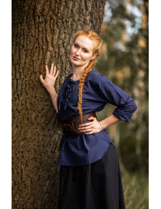 Camicetta medievale modello Tilda, colore blu 2